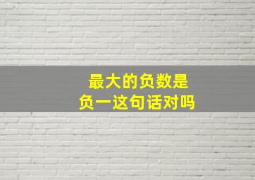 最大的负数是负一这句话对吗