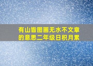 有山皆图画无水不文章的意思二年级日积月累