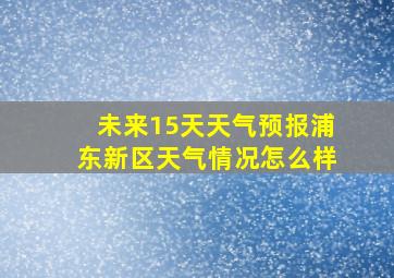 未来15天天气预报浦东新区天气情况怎么样