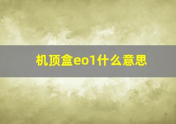 机顶盒eo1什么意思