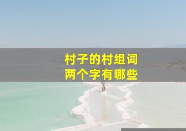 村子的村组词两个字有哪些