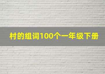 村的组词100个一年级下册