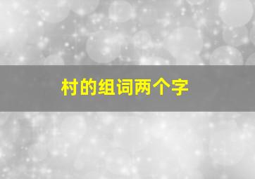 村的组词两个字