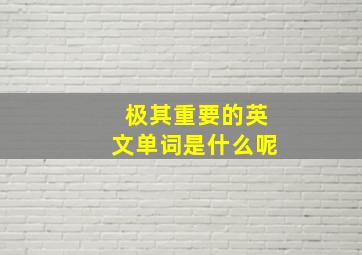 极其重要的英文单词是什么呢