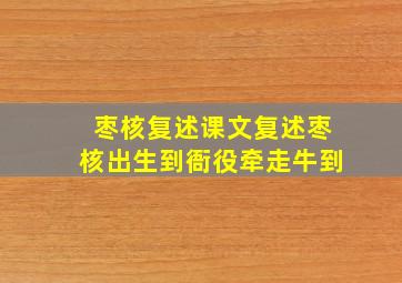 枣核复述课文复述枣核出生到衙役牵走牛到