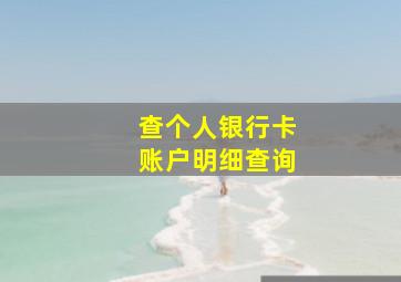 查个人银行卡账户明细查询