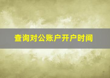 查询对公账户开户时间