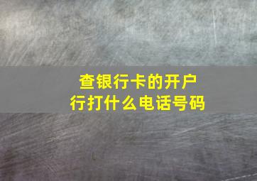 查银行卡的开户行打什么电话号码