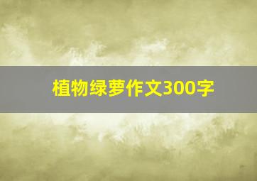 植物绿萝作文300字