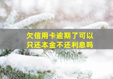 欠信用卡逾期了可以只还本金不还利息吗