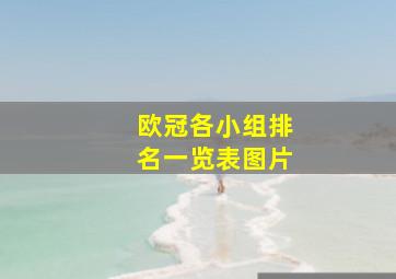 欧冠各小组排名一览表图片