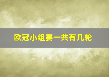 欧冠小组赛一共有几轮