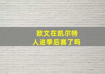 欧文在凯尔特人进季后赛了吗