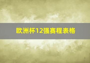 欧洲杯12强赛程表格