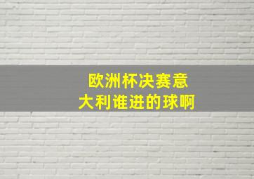 欧洲杯决赛意大利谁进的球啊