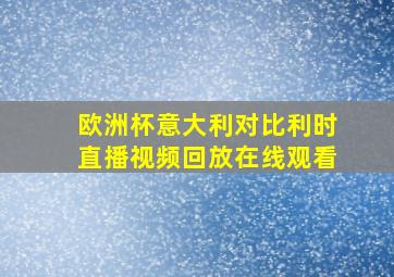 欧洲杯意大利对比利时直播视频回放在线观看