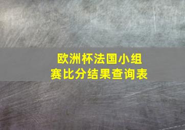 欧洲杯法国小组赛比分结果查询表