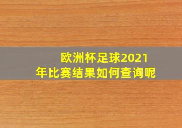 欧洲杯足球2021年比赛结果如何查询呢