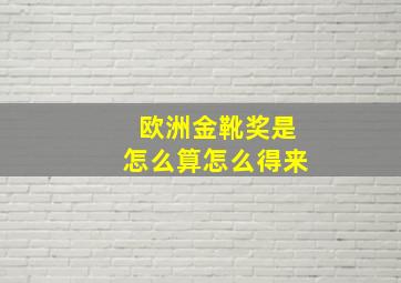 欧洲金靴奖是怎么算怎么得来