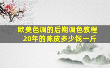 欧美色调的后期调色教程20年的陈皮多少钱一斤