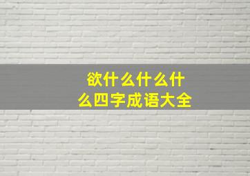 欲什么什么什么四字成语大全