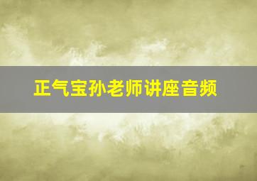 正气宝孙老师讲座音频