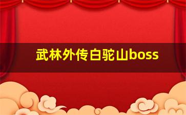 武林外传白驼山boss