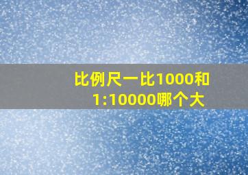 比例尺一比1000和1:10000哪个大