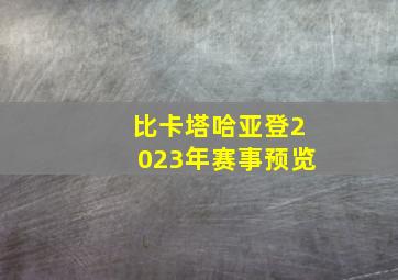 比卡塔哈亚登2023年赛事预览