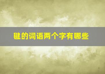 毽的词语两个字有哪些