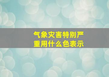 气象灾害特别严重用什么色表示