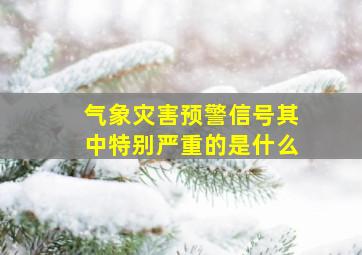 气象灾害预警信号其中特别严重的是什么