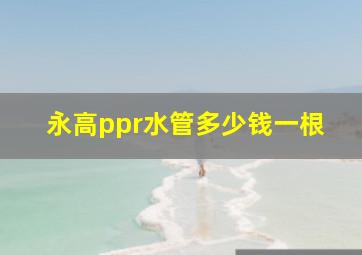 永高ppr水管多少钱一根