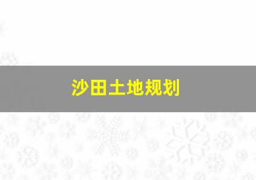 沙田土地规划