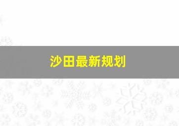 沙田最新规划