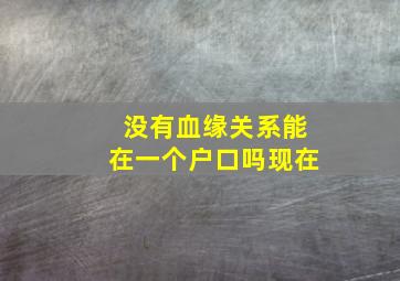 没有血缘关系能在一个户口吗现在