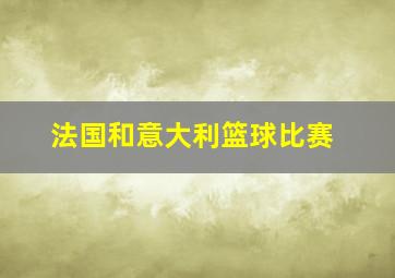 法国和意大利篮球比赛