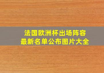 法国欧洲杯出场阵容最新名单公布图片大全