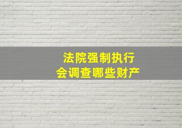 法院强制执行会调查哪些财产