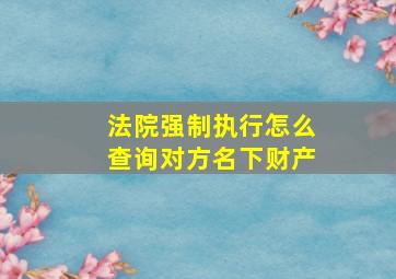 法院强制执行怎么查询对方名下财产