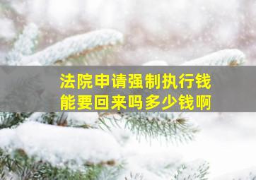 法院申请强制执行钱能要回来吗多少钱啊