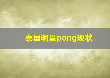 泰国明星pong现状