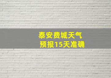 泰安费城天气预报15天准确