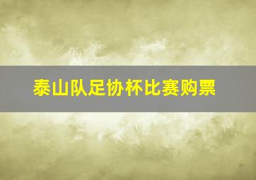 泰山队足协杯比赛购票