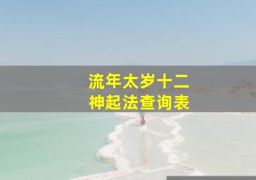 流年太岁十二神起法查询表