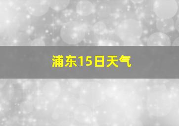 浦东15日天气