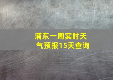 浦东一周实时天气预报15天查询