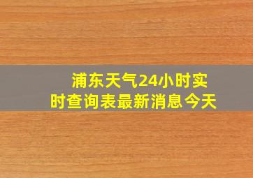 浦东天气24小时实时查询表最新消息今天