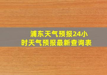 浦东天气预报24小时天气预报最新查询表