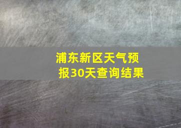 浦东新区天气预报30天查询结果